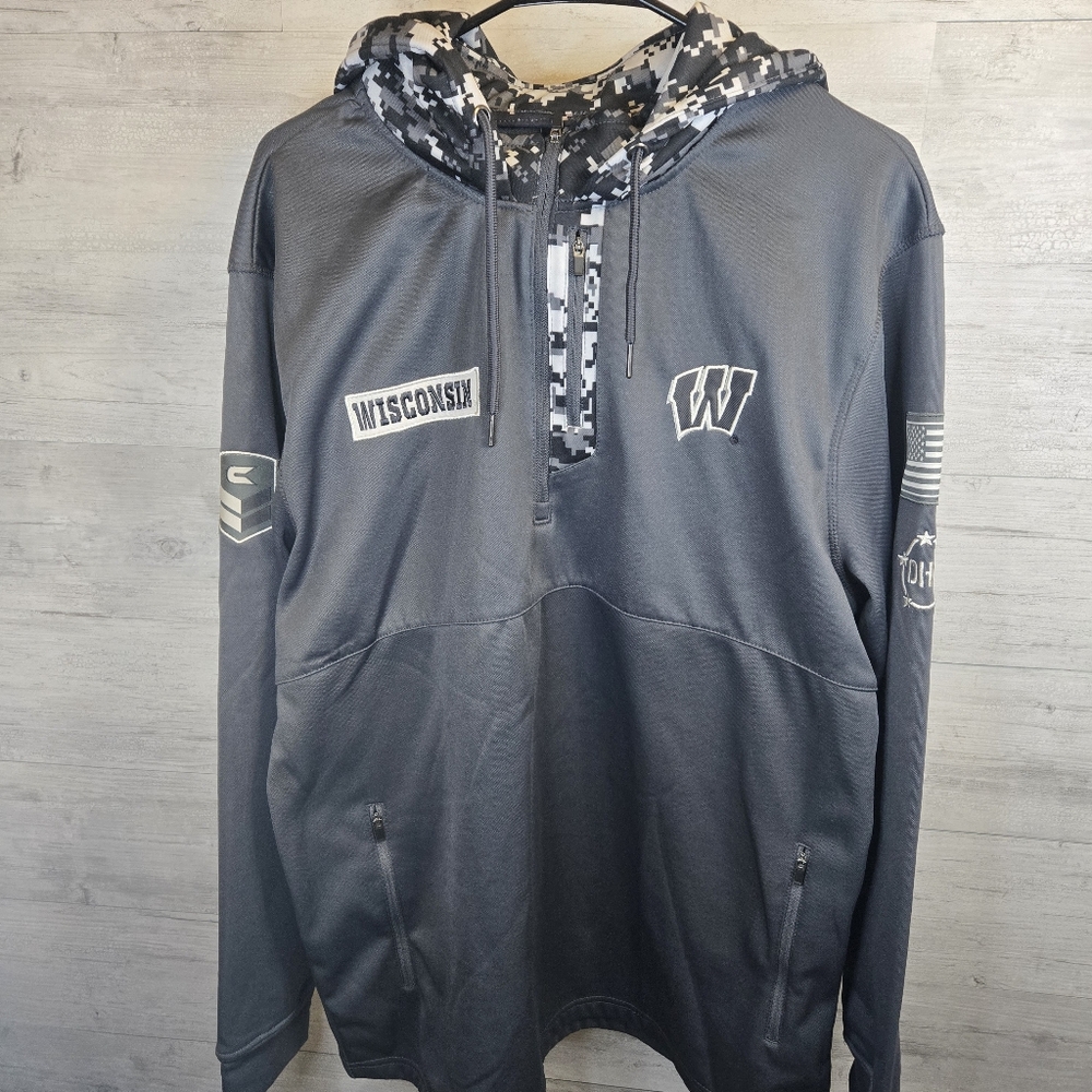 Wisconsin Badgers Military Appreciation Quarter Zip Hoodie